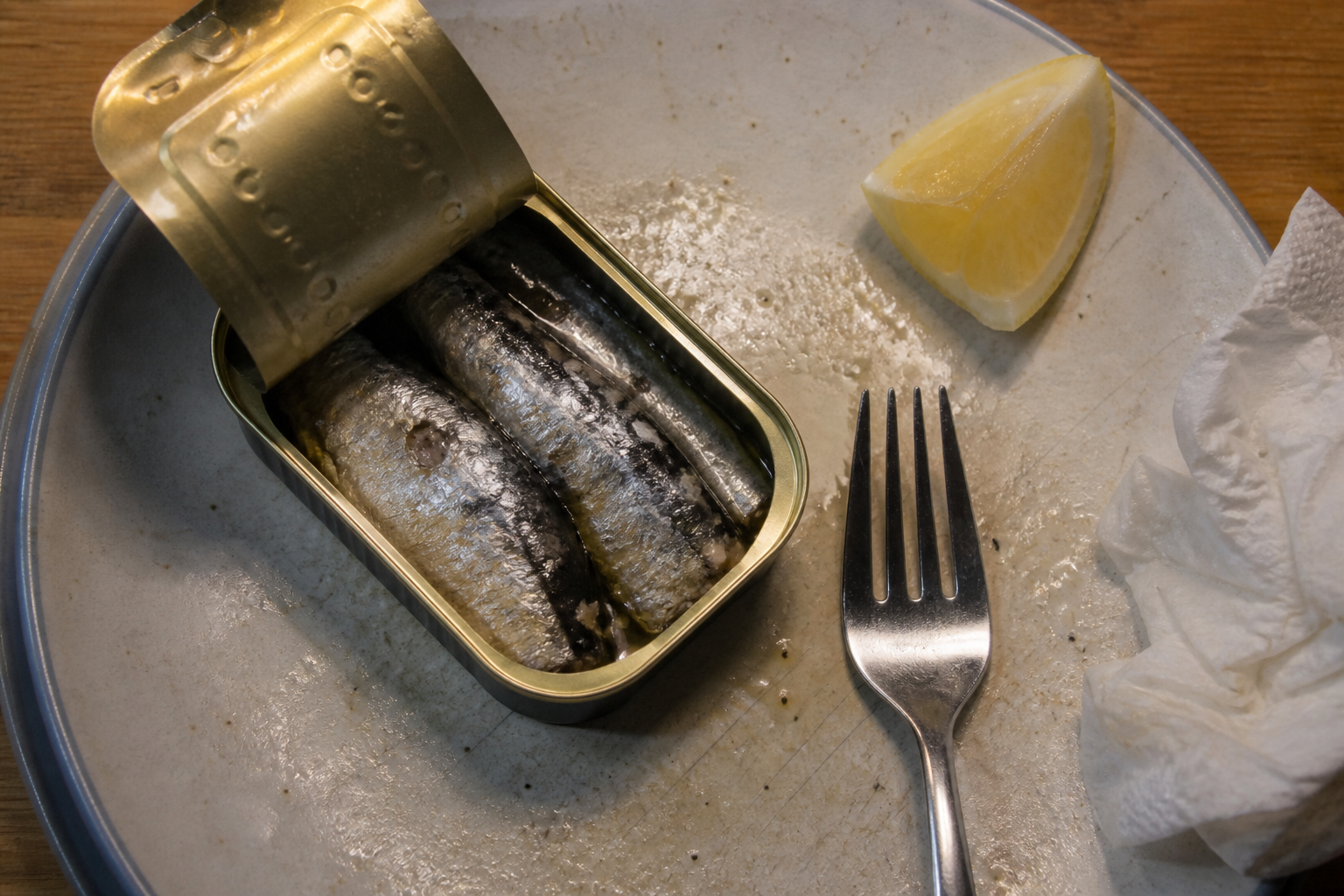 Sardines on a kitchen plate